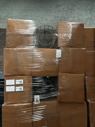 Ca. 21x Hanglamp/lampenkap metaal Crate & CarGo